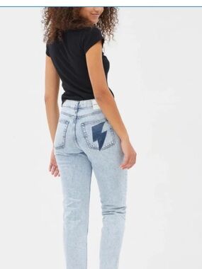 UNEMPLOYED DENIM Womens Lightning Bolt Jeans Size 28 High‎ Rise NWT